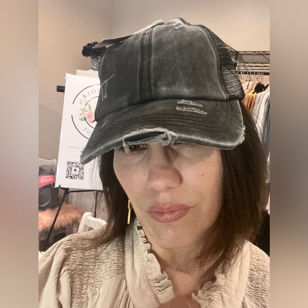 Distressed Ponytail Cap - Picture 3 of 3